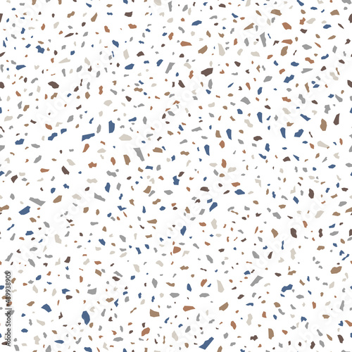 Terrazzo Stone Texture Seamless Pattern Design on Whie Background