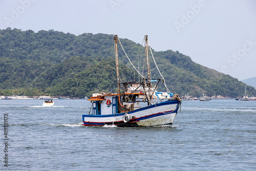 Fototapeta Naklejka Na Ścianę i Meble -  Fishing boat on port of Santos
