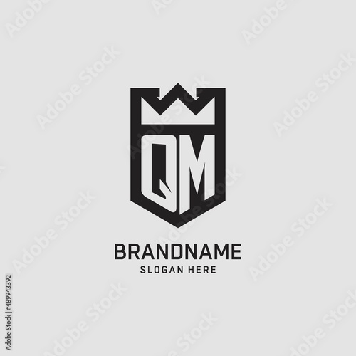 Initial QM logo shield shape, creative esport logo design
