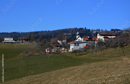 Das Dorf Sornetan im Berner Jura, Schweiz