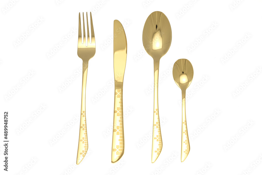 dining cutlery set on white background dining cutlery set on white background