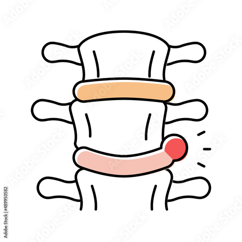 spinal hernia disease color icon vector illustration