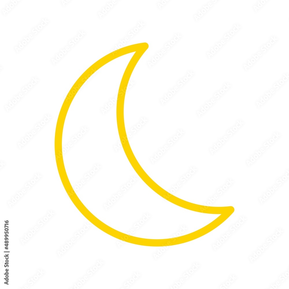 Moon line icon on the white background. Vector illustration. Moon line icon on the white background. Vector illustration.