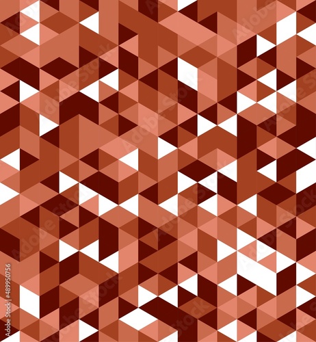 Brown  and white abstract cubes or triangles background. Vector illustration.