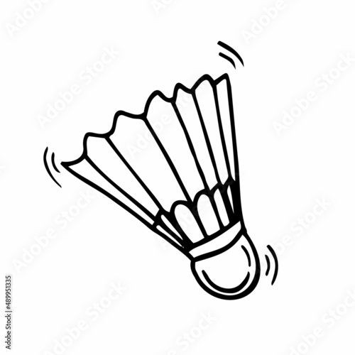 Doodle badminton shuttlecock icon in vector. Hand drawn badminton shuttlecock icon in vector. Badminton shuttlecock doodle illustration