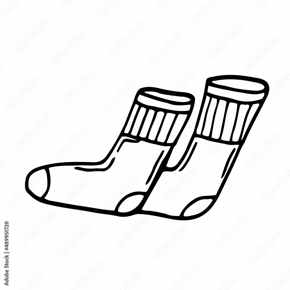 Vector hand drawn socks outline doodle icon. Socks sketch illustration ...