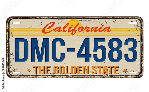 An imitation of vintage California license plate
