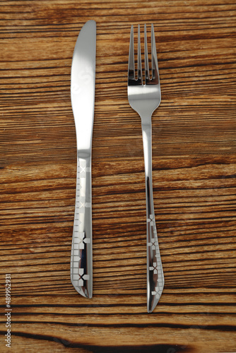 dining cutlery set on non isolated background