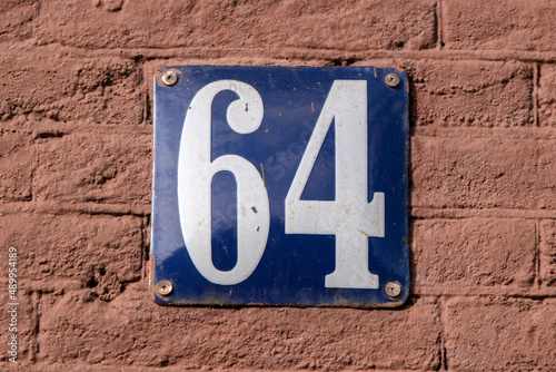 Close Up House Number 64 At Amsterdam The Netherlands 8-2-2022