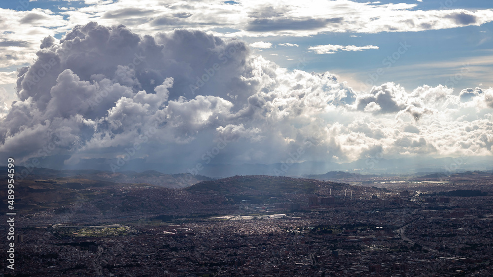 Bogotá. Colombia. City and clouds