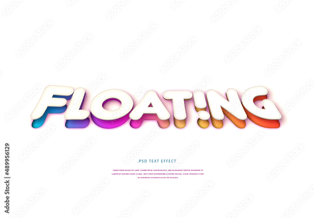 Floating Logo Design Text Effect Stock Template | Adobe Stock