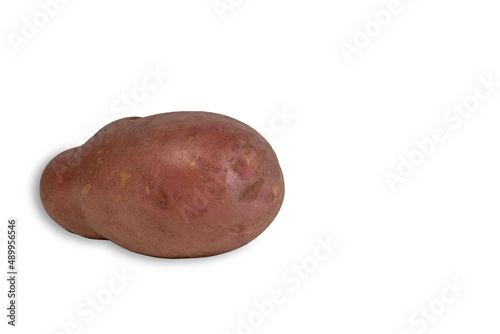 front view of fresh young potatoes isolated on white background