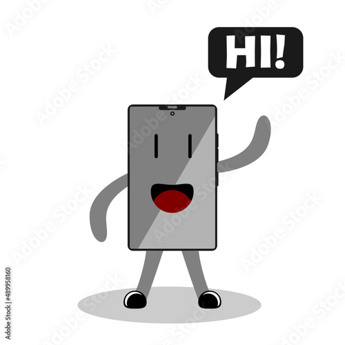 Cute phone illustration for education purposes. Best used for introducing to phone or tablet.