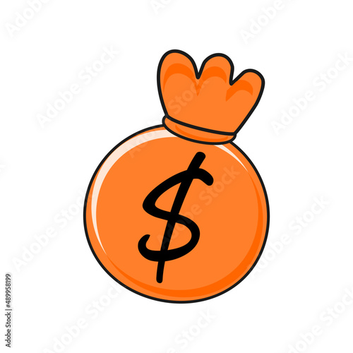 Illustration of a moneybag dollar sign. Moneybag flat vector illustration. Money bag dollar sign illustration. Best used for business purposes and template design.