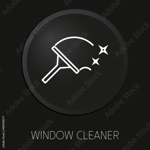 Window cleaner minimal vector line icon on 3D button isolated on black background. Premium Vector. photo