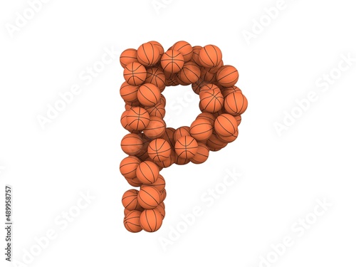 Basketball Themed Font Letter P