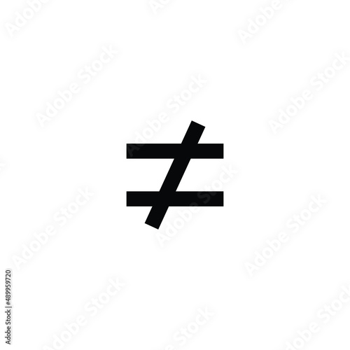 Not equal symbol. Not equal to icon vector
