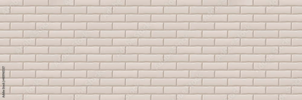 Fototapeta premium Light brick pattern wall background. Stone brickwall texture. Orange stone tile building material. Textured brickwork stonewall. Building brick wall pattern. Construction decoration. Vector