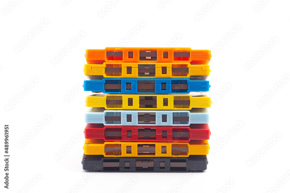 Fototapeta premium Colorful audio tapes