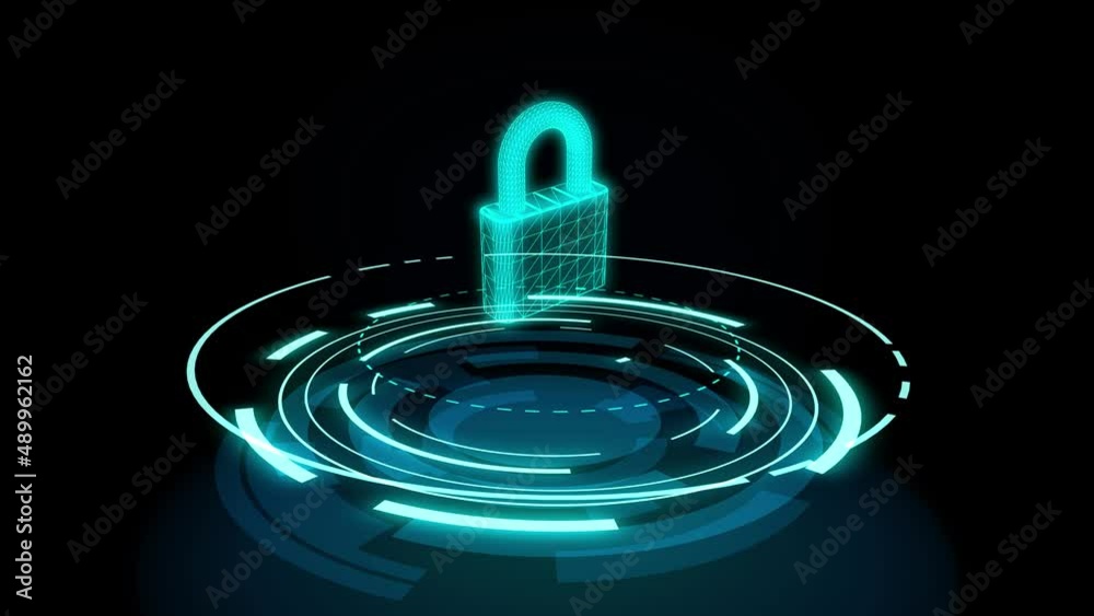 ANILLOS DE LUZ ANIMADOS CANDADO CIBERSEGURIDAD.