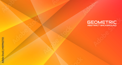 3D orange geometric abstract background overlap layer on dark space with light line effect decoration. Minimalist graphic design element future style for flyer, brochure, cover, card, or landing page