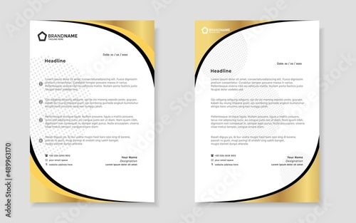 luxury gold letterhead elegant set for business and corporation