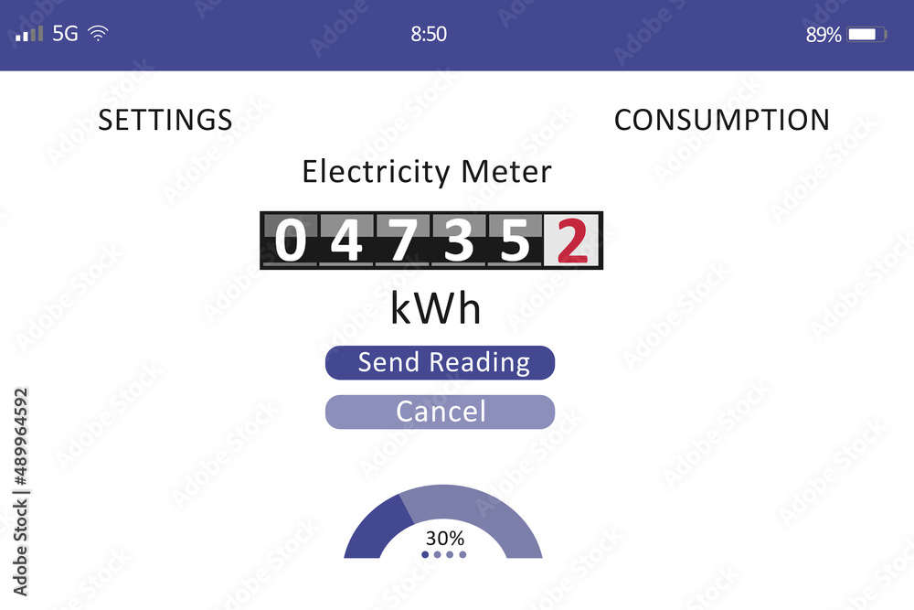 Online app with electricity meter data, illustration Stock Illustration |  Adobe Stock
