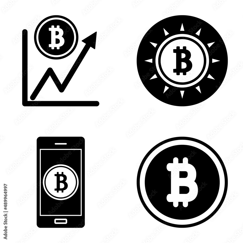 Bitcoins1-2 Flat Icon Set Isolated On White Background Bitcoins1-2 Flat Icon Set Isolated On White Background