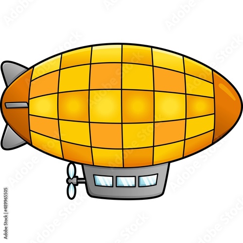 Zeppelin Colored Cartoon Clipart Illustration