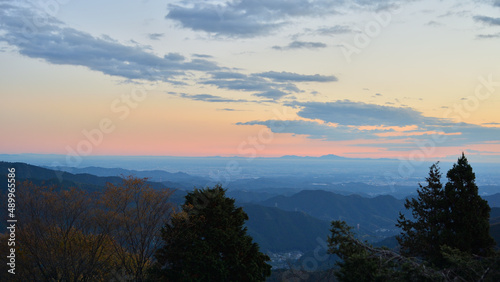 Fotografia 武蔵御岳山からの眺望、関東平野と筑波山