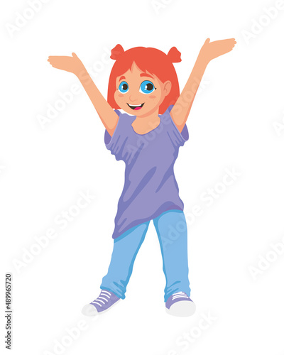 happy redhead little girl