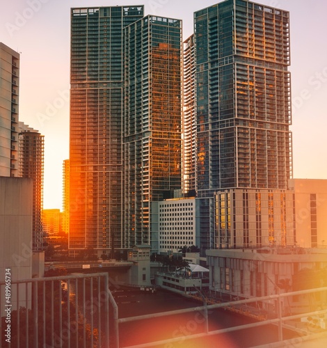 skyscrapers sunset miami Brickell luxury real state usa urban city  