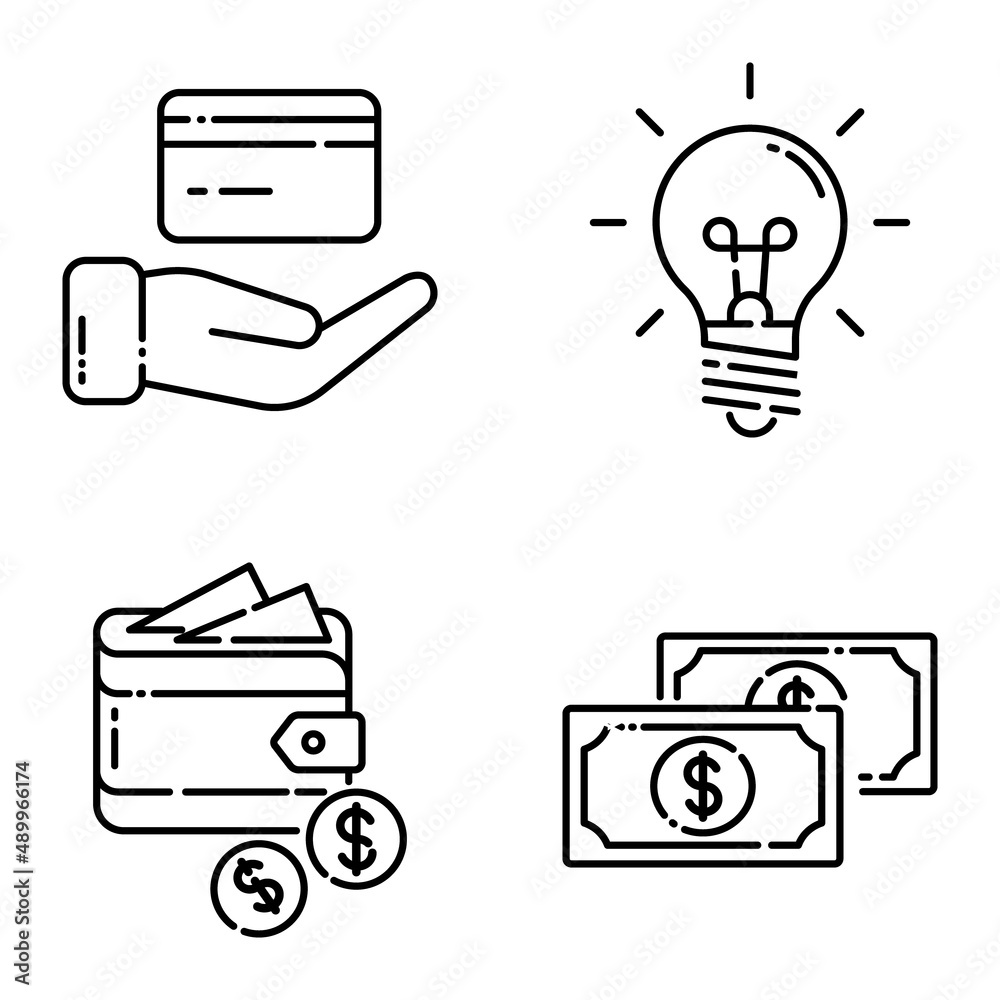 Business Flat Icon Set Isolated On White Background Business Flat Icon Set Isolated On White Background