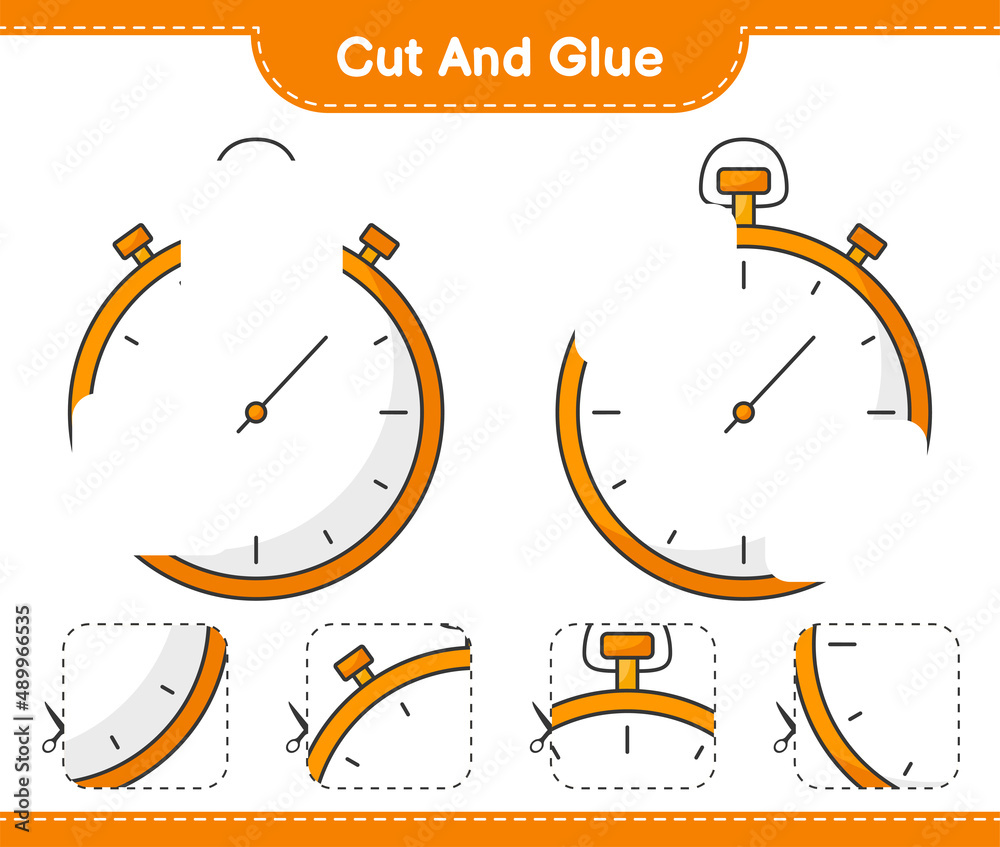 Using A Stopwatch Worksheet Cut and glue, cut parts of Stopwatch and glue them. Educational ...