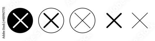 Close icons set. Delete sign and symbol. cross sign