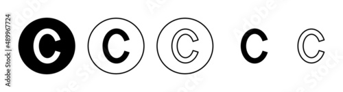 Copyright icons set. copyright sign and symbol