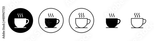 coffee cup icons set. cup a coffee sign and symbol