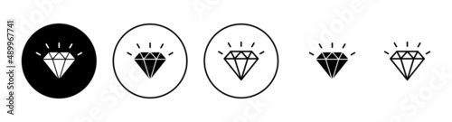 Diamond icons set. diamond gems sign and symbol