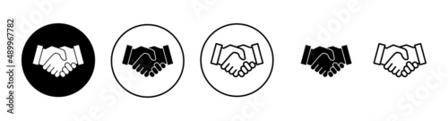 Handshake icons set. business handshake sign and symbol. contact agreement