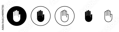 Hand icons set. hand sign and symbol. palm