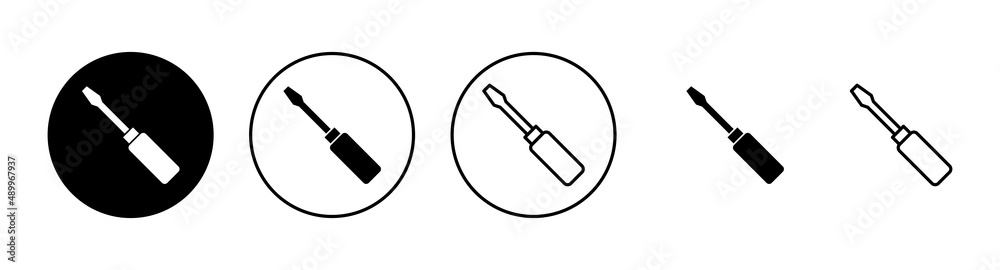 Screwdriver icons set.tools sign and symbol Screwdriver icons set.tools sign and symbol