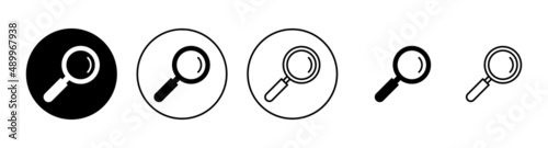 Search icons set. search magnifying glass sign and symbol