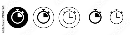 Stopwatch icons set. Timer sign and symbol. Countdown icon. Period of time
