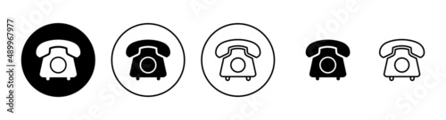 Telephone icons set. phone sign and symbol
