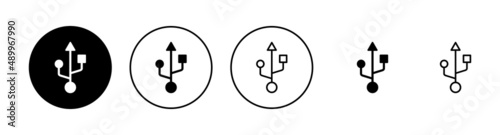 Usb icons set. Flash disk sign and symbol. flash drive sign.