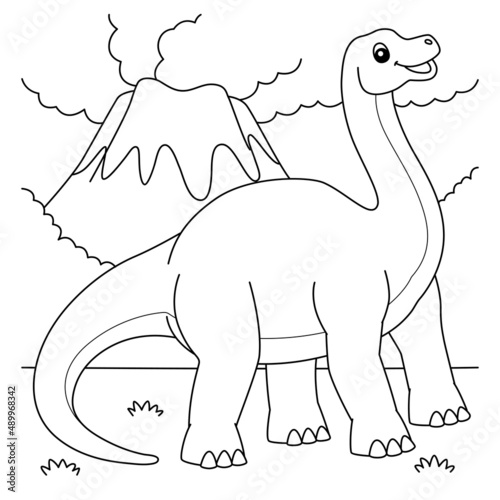 Brontosaurus Coloring Page for Kids © abbydesign