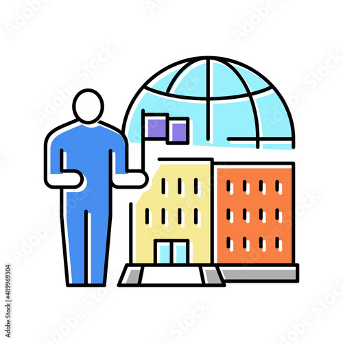 international admission color icon vector illustration