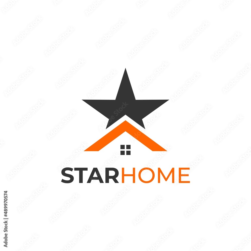 Star home roof property logo icon vector concept