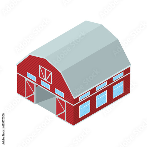 red stable isometric style