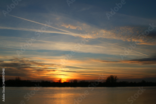 Sunset over the river